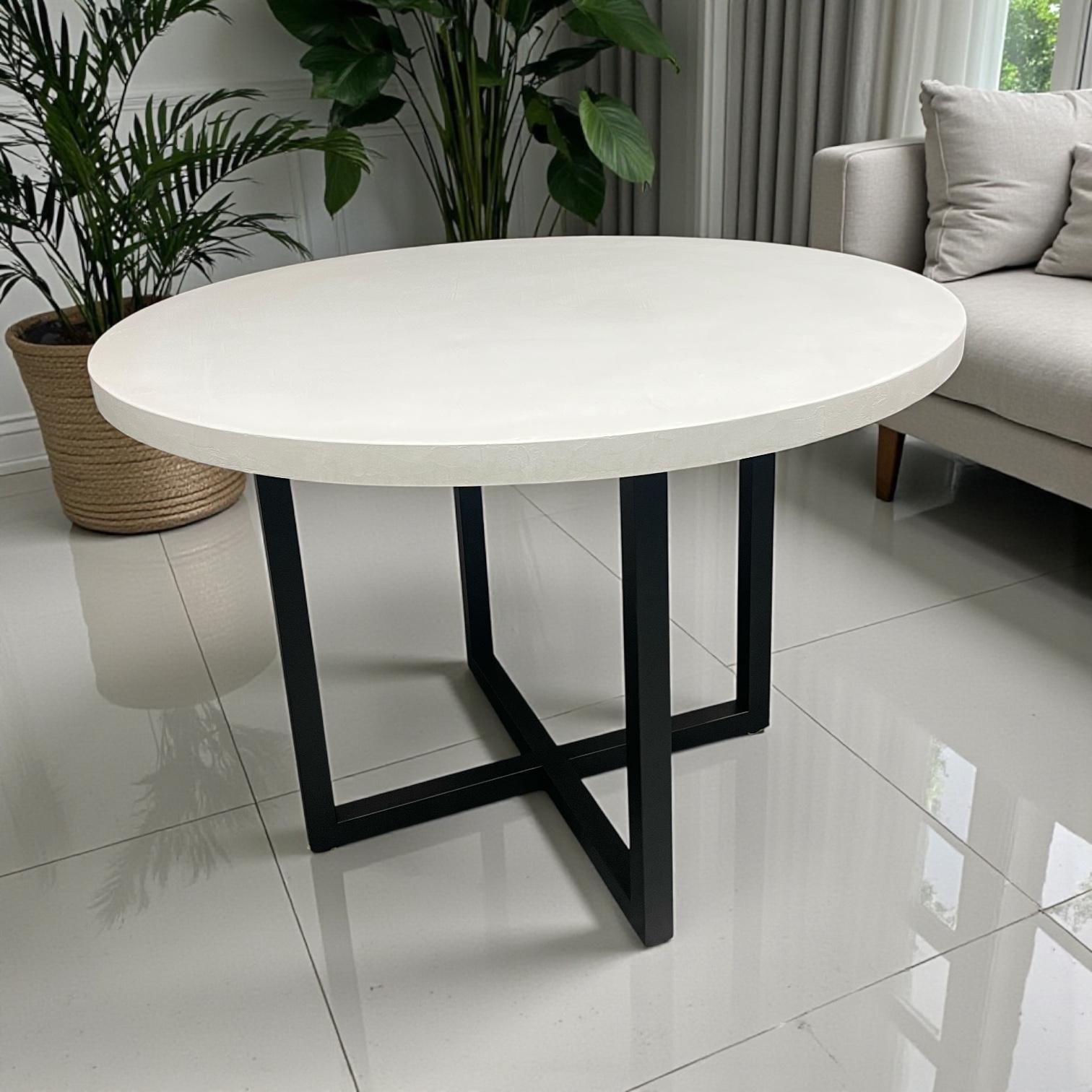 モルタル×アイアン　十字脚テーブル