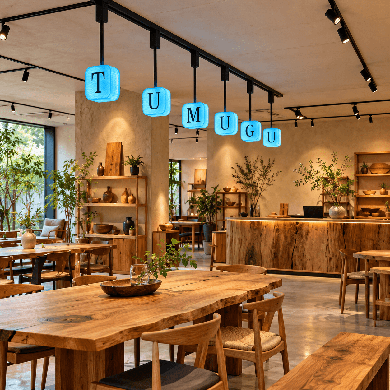 C03 正方形型ライティングレール給電式 LEDサイン|文字・カラーを選べるオリジナル看板 | 2枚目